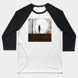 Abstract Lino Cut Baseball T-Shirt